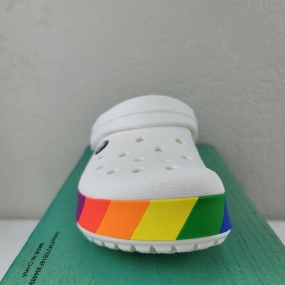 Crocs CROCBAND RAINBOW 206361W White-Multi Block - Picture 6 of 10